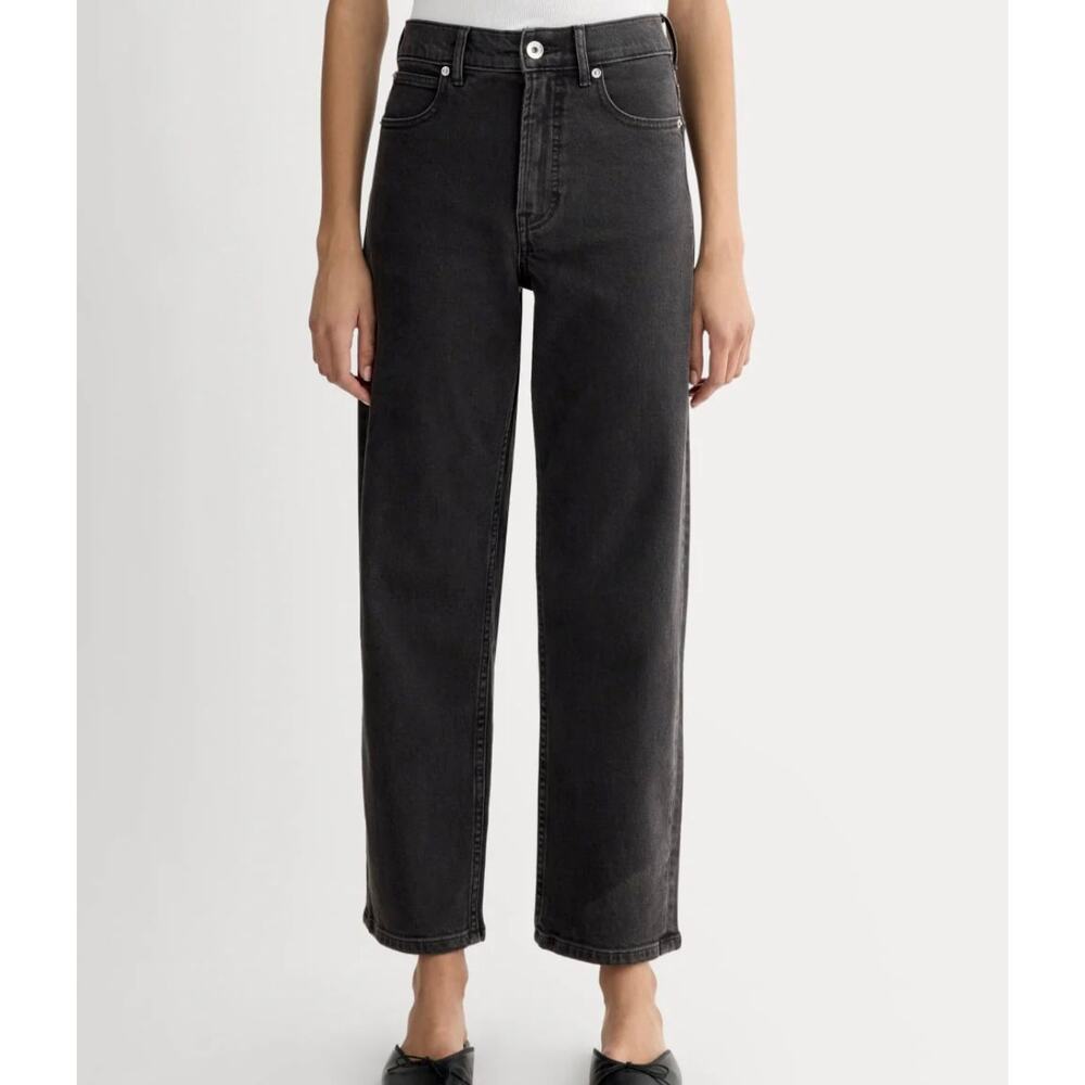 Everlane Way High Jean Washed Black High Rise Straight Leg Denim Jeans Size 29L - Picture 1 of 8